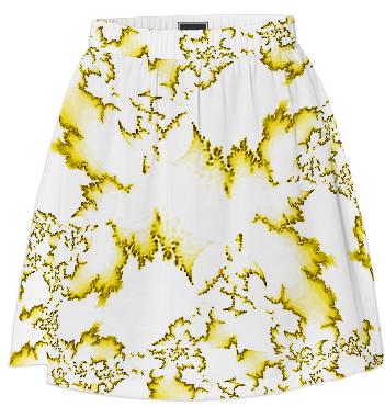 Yellow Fractal Summer Skirt