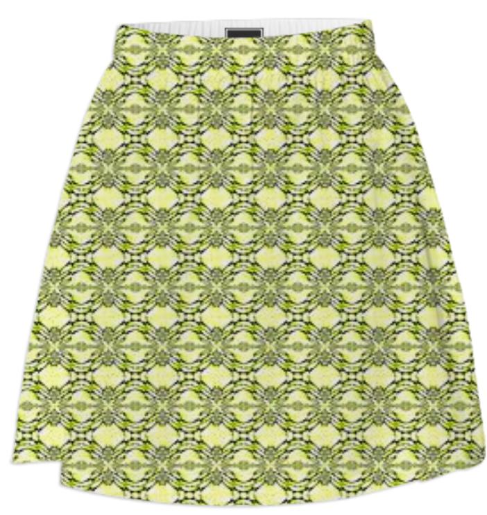Yellow Leaf Fractal Summer Skirt