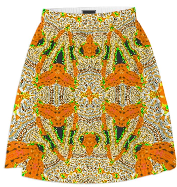 Yellow Orange Pattern Summer Skirt