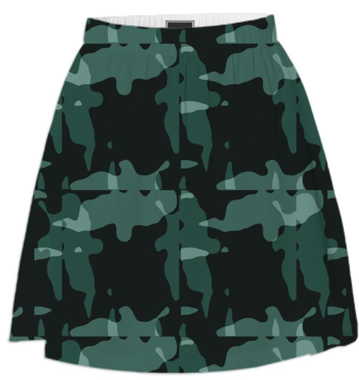 ABSTRACT CAMOUFLAGE SUMMER SKIRT