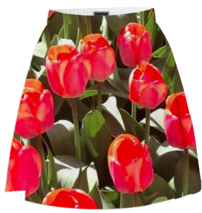 Big Red Floral Skirt