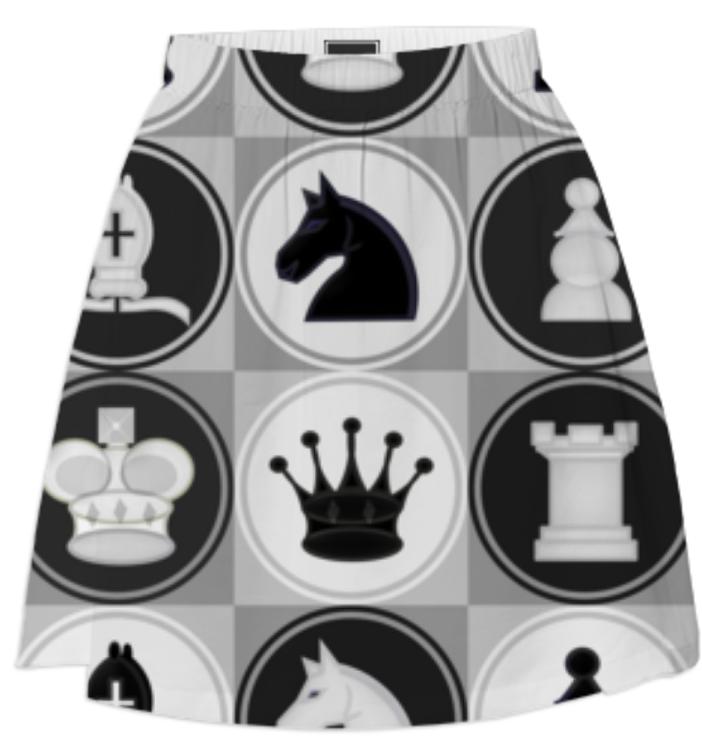 Chess Gameboard Pattern Skirt