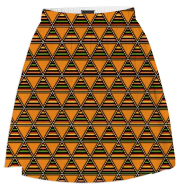Colorful Geometric Pyramid Pattern Skirt