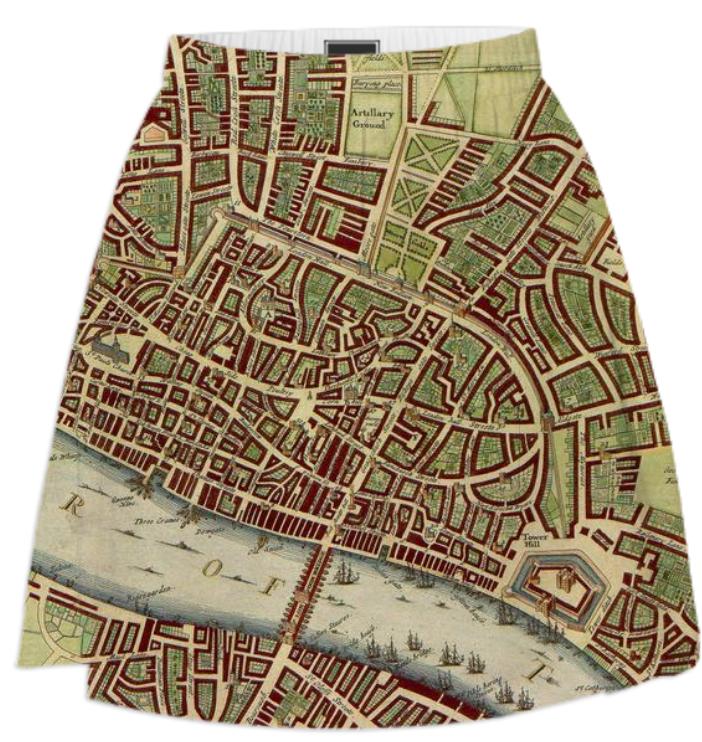 Vintage Map of London 17th Century