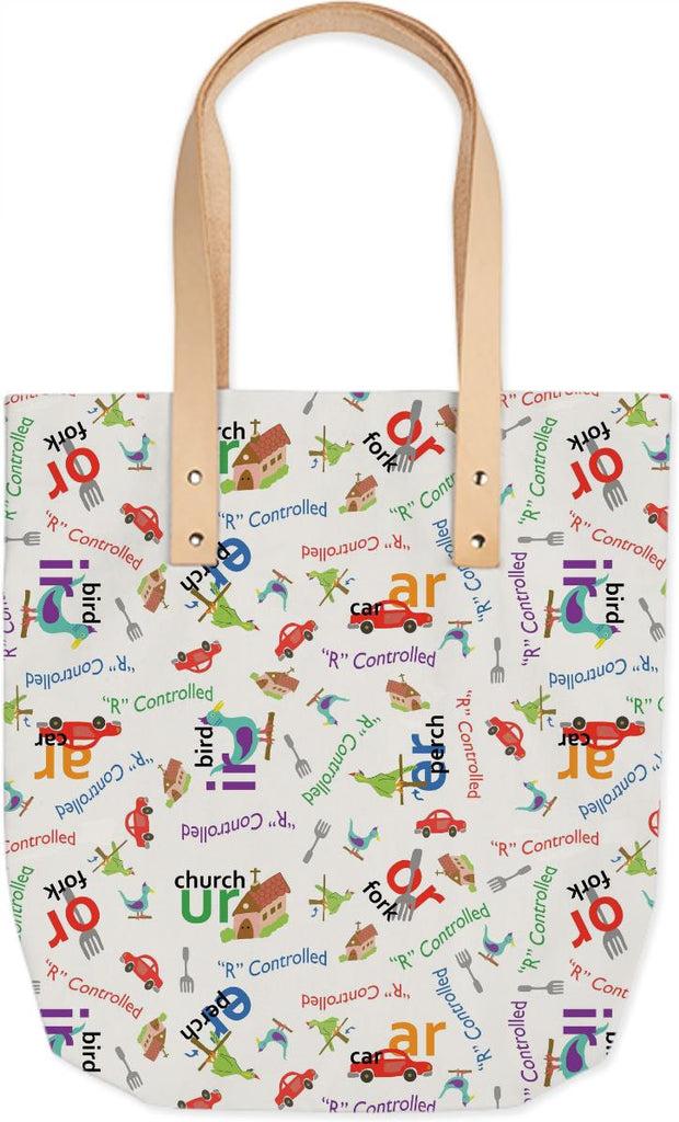 Alphabet R Controlled vowel inspired summer tote