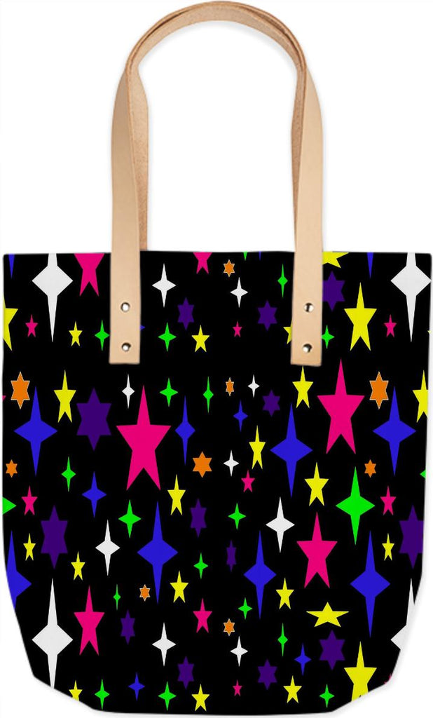 Colorful Retro Atomic Star Tote Bag