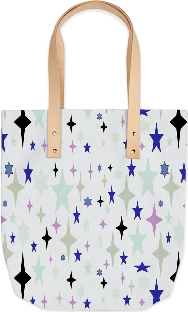 Cool Tone Atomic Star Pattern Tote Bag