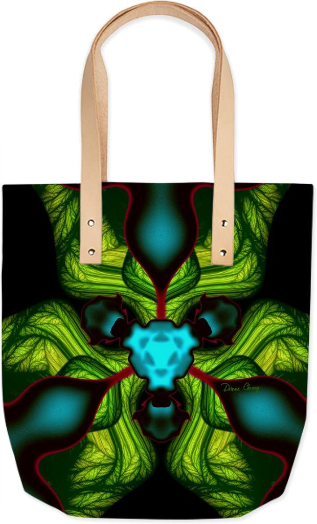 Demon Shadows Abstract Fractal Emerald and Yellow Mask