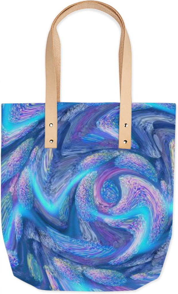 Electric Blue Zig Zags Abstract Fuzzy Sweater