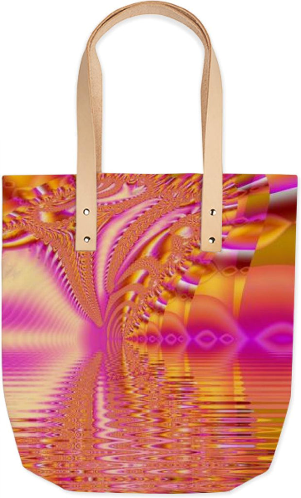 Golden Pink Fiesta Abstract Fractal Ocean Ripples