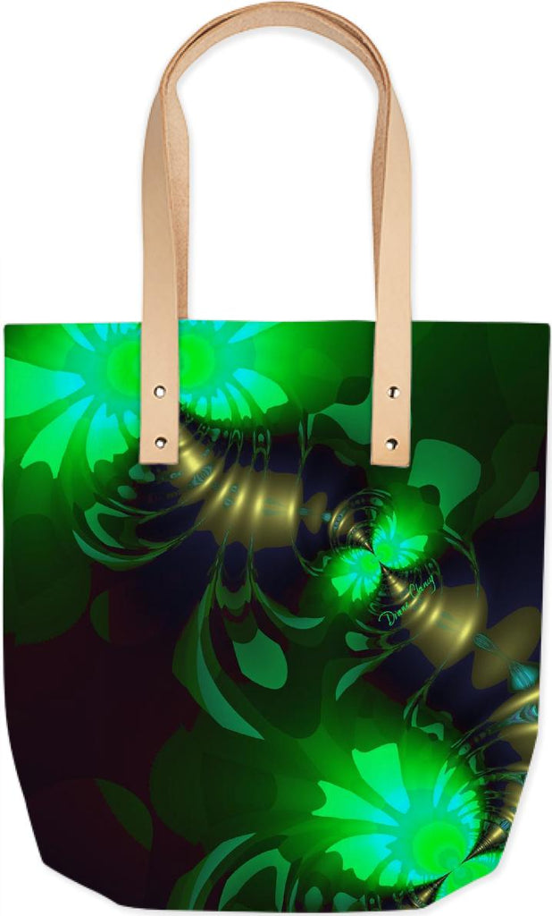 Irish Goblin Abstract Fractal Emerald and Gold Ribbons