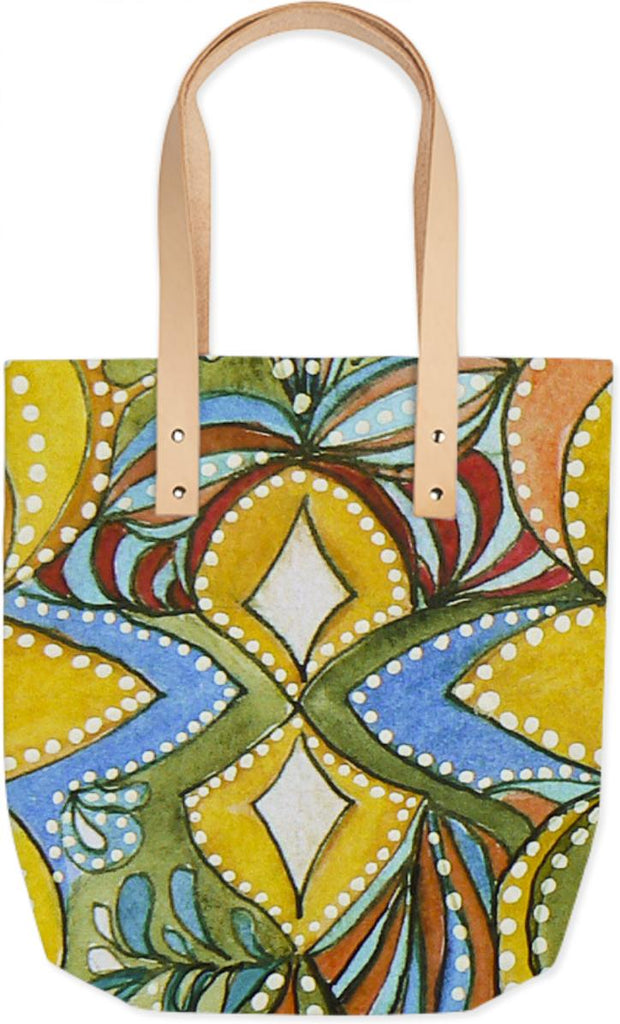 Mustard and Rust Summer Tote by mysushi