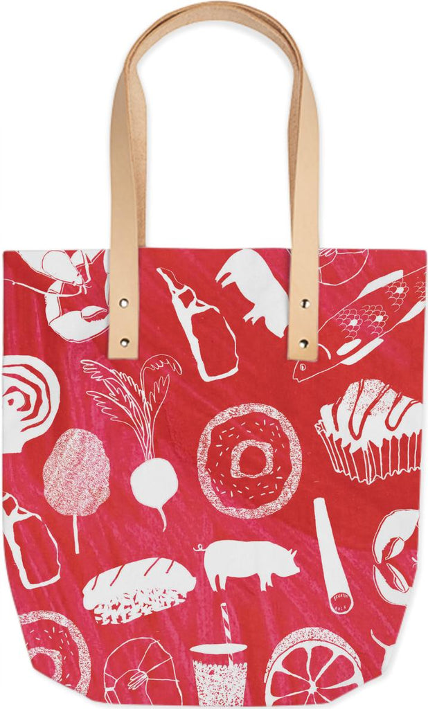 Pink Food Tote Bag