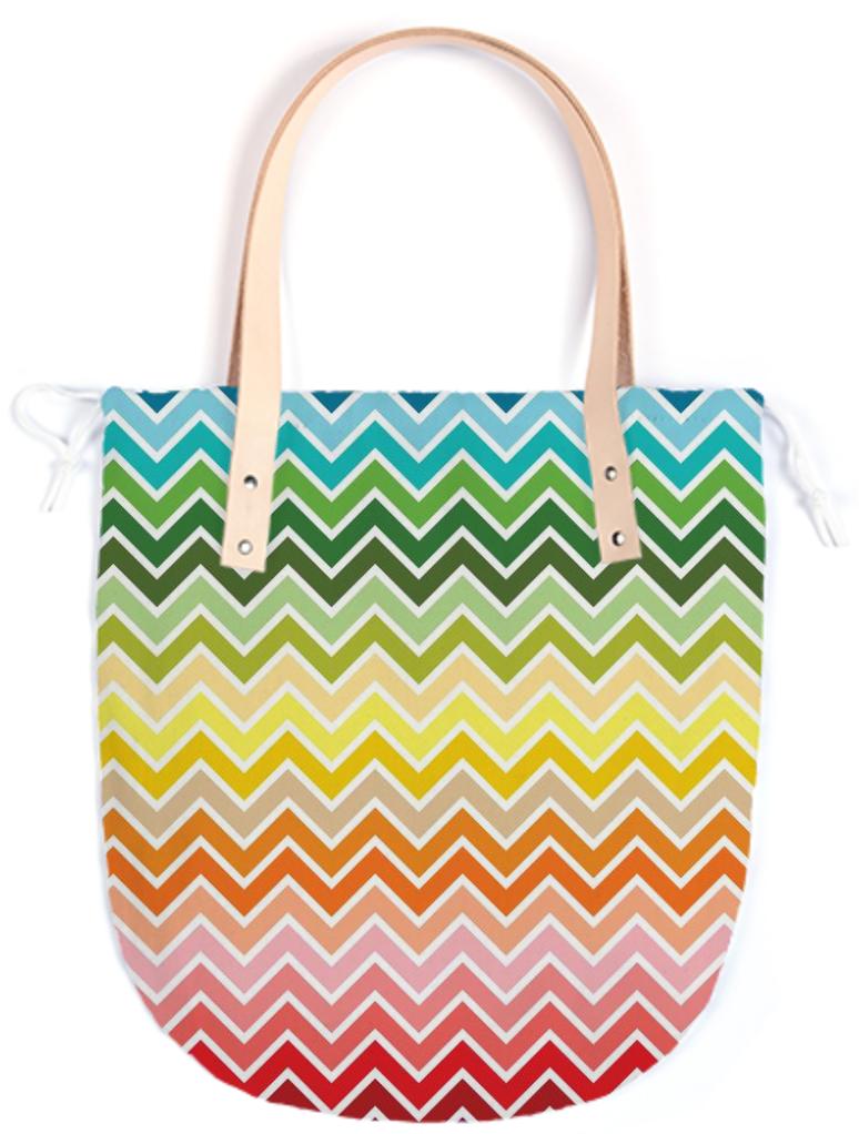 Rainbow Chevron Tote