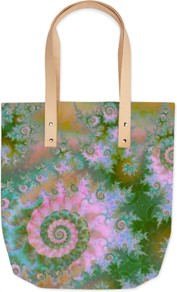 Rose Forest Green Abstract Fractal Swirl Dance