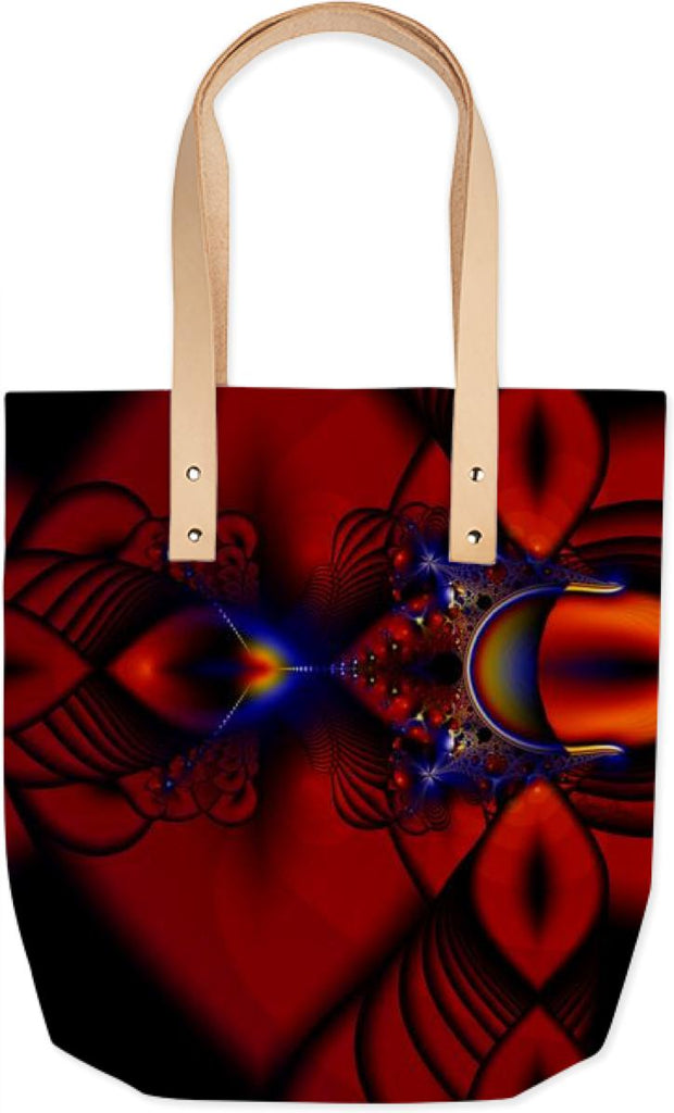 Ruby Abstract Fractal Stained Glass Window