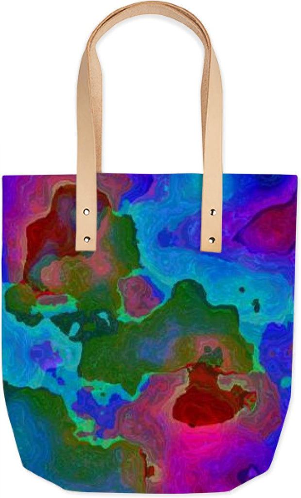 Teal Rose Dance of Paint Abstract Water Map