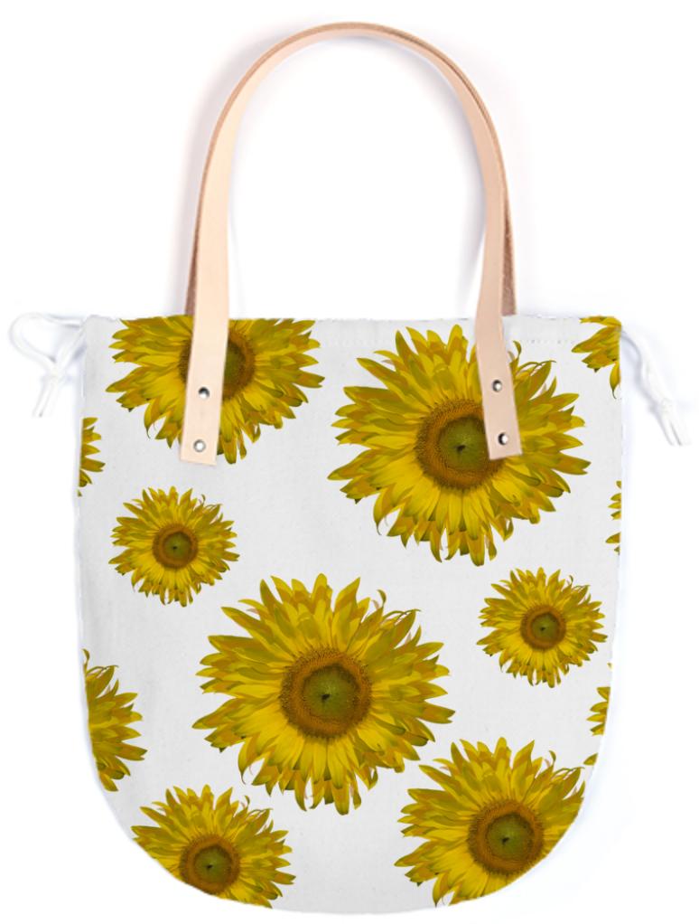 Yellow Scattered Sunflowers Summer Tote Bag