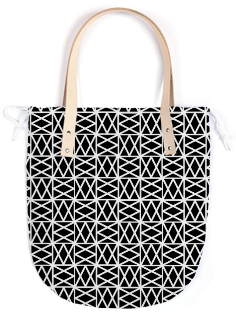 Black and white geometric criss cross