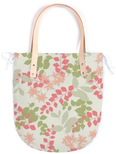 Pastel Pink and Green Leaves