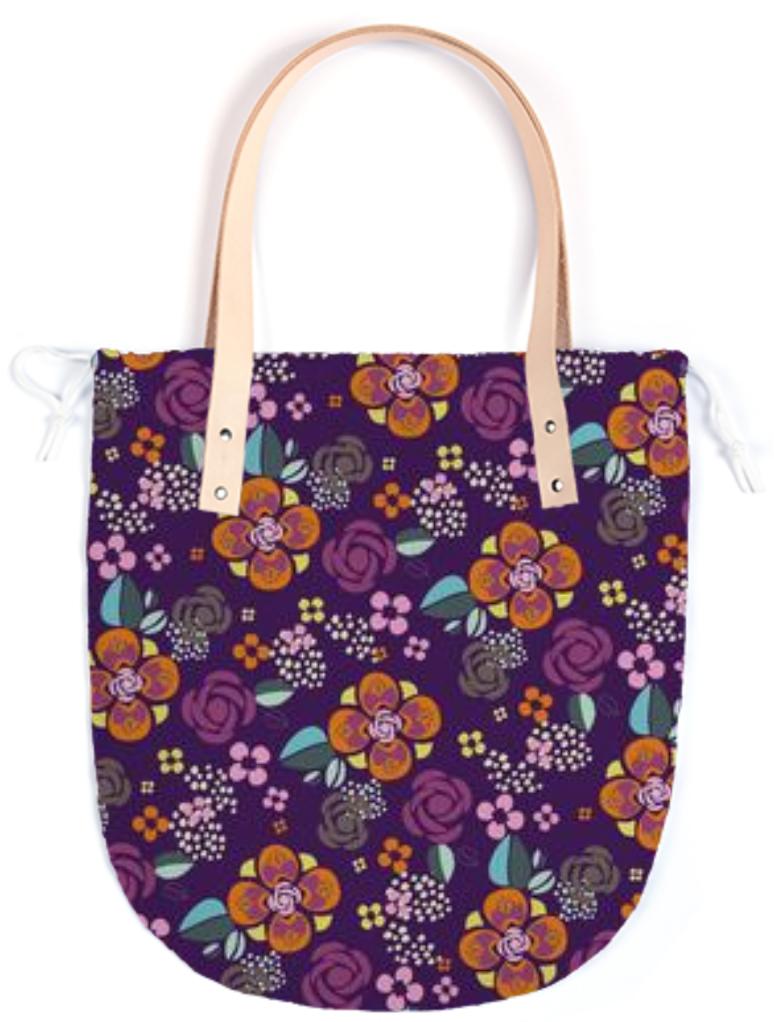 Purple VIntage Floral Bag