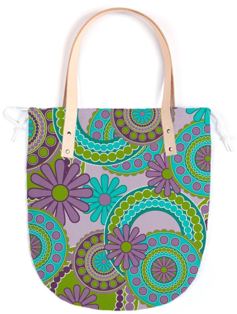 Retro Mod Flowers Summer Bag