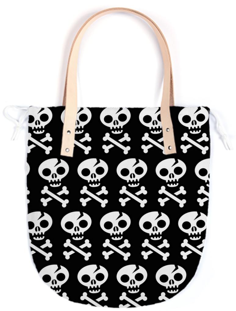 Skull Crossbones Pattern Black