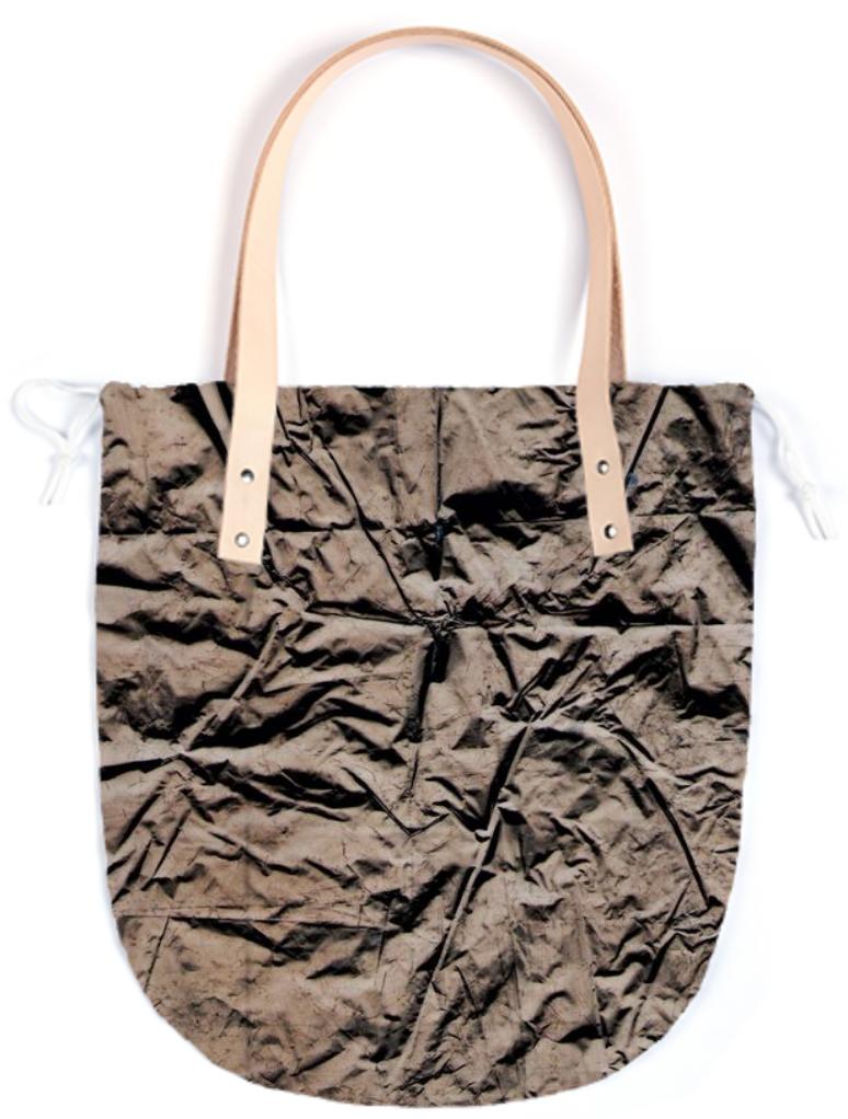 SUMMER TOTE Crumpled brown paper