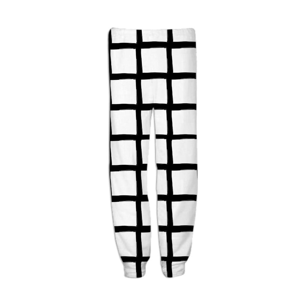 Black and White Grid Sweatpant