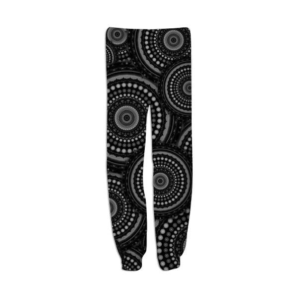 Black and White Mandala Pattern Sweatpants