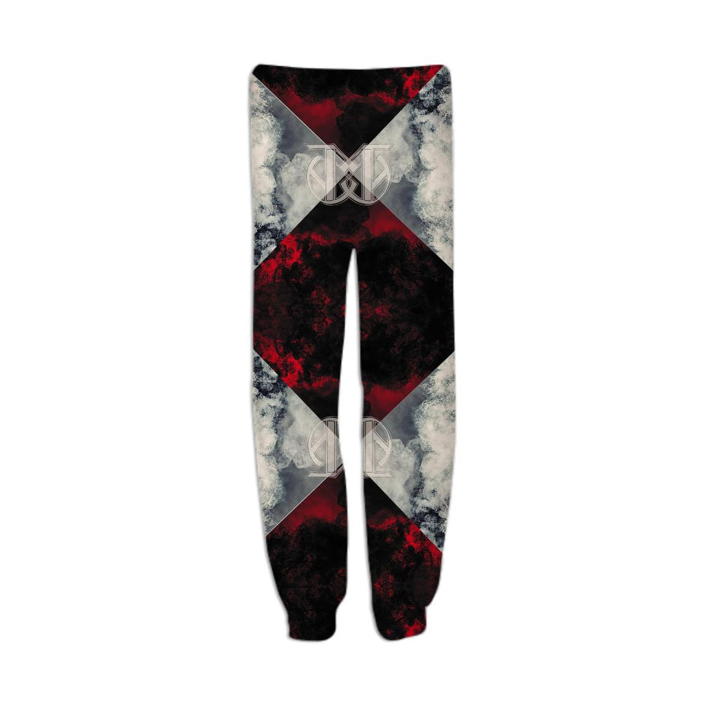 fire and ice pattern sweats w logo