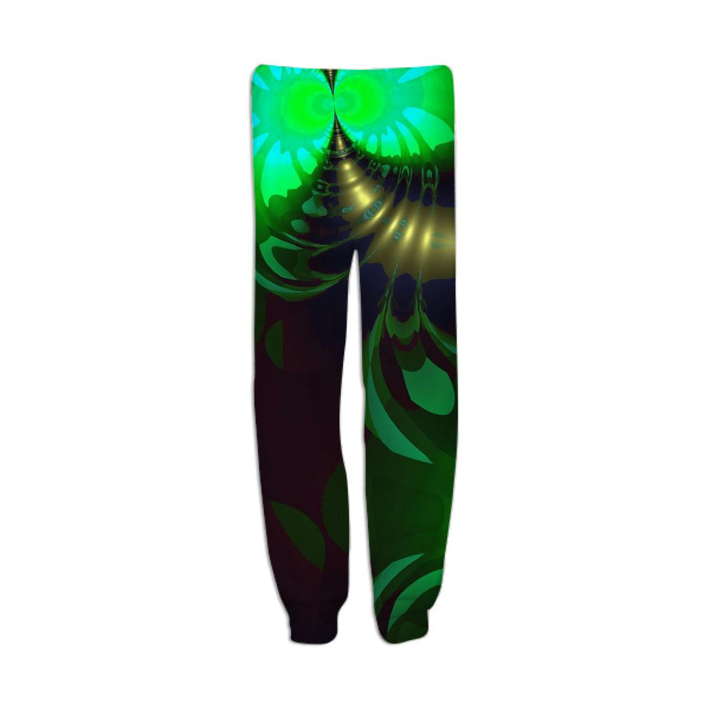 Irish Goblin Abstract Fractal Emerald and Gold Ribbons