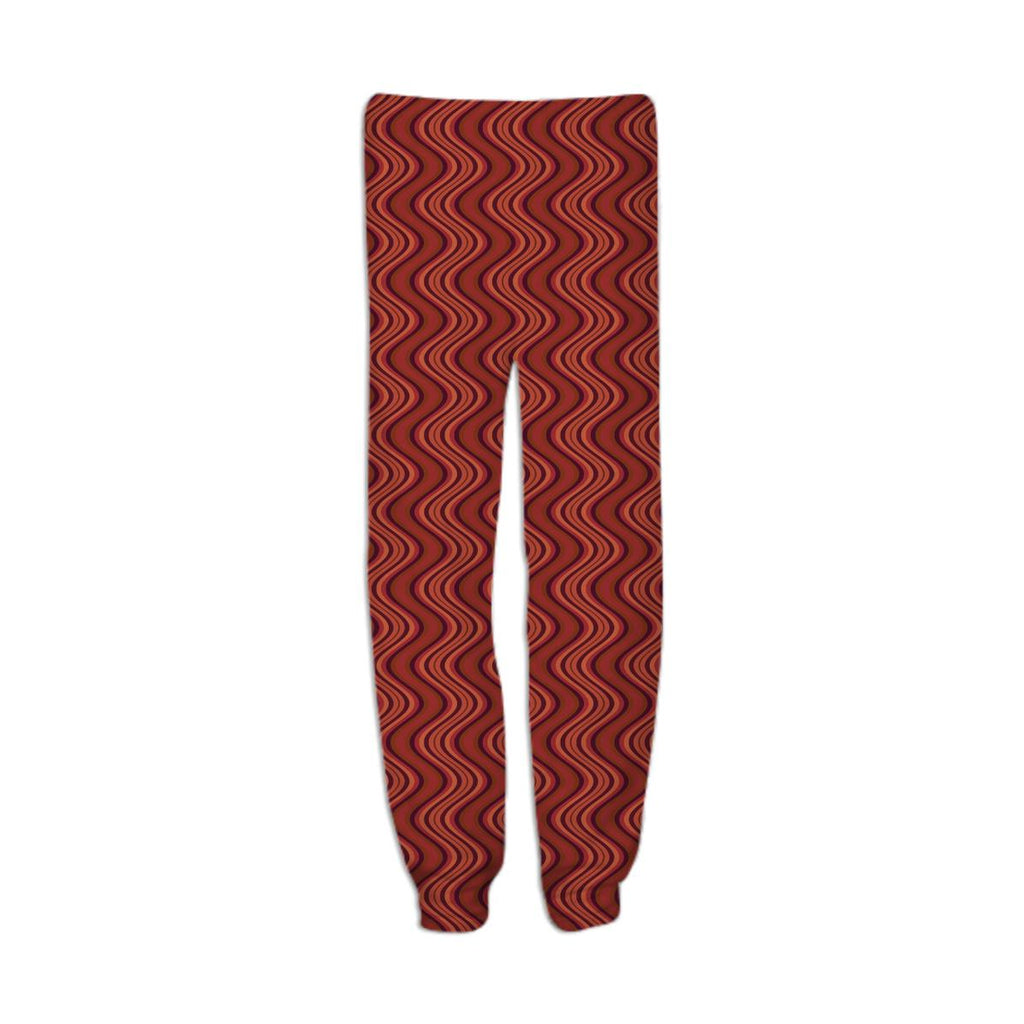 Rust and Brown Wavy Lines Sweatpant