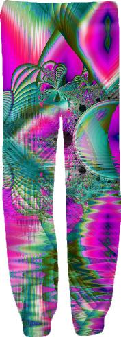 Crystal Flower Garden Abstract Teal Violet