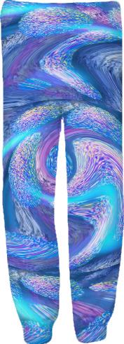 Electric Blue Zig Zags Abstract Fuzzy Sweater