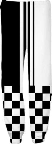 Mod black and white striped check v2