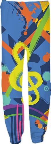 Painted bright abstract music design