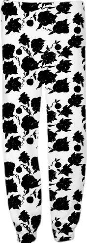 Black floral print