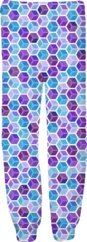 Purple and Blue hexagon pattern sweatpants