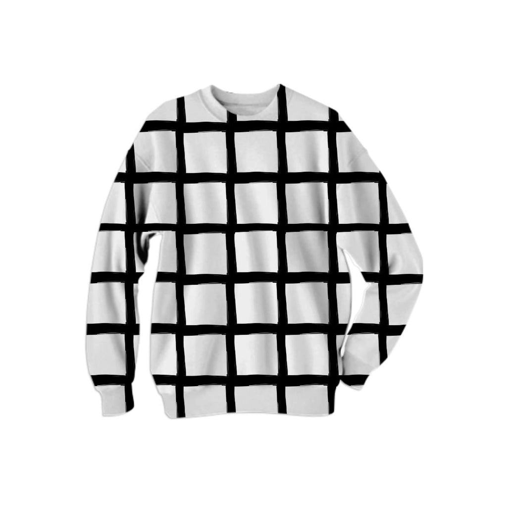 Black and White Grid Sweatshirt