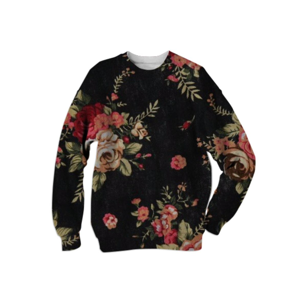 Black Floral Sweatshirt