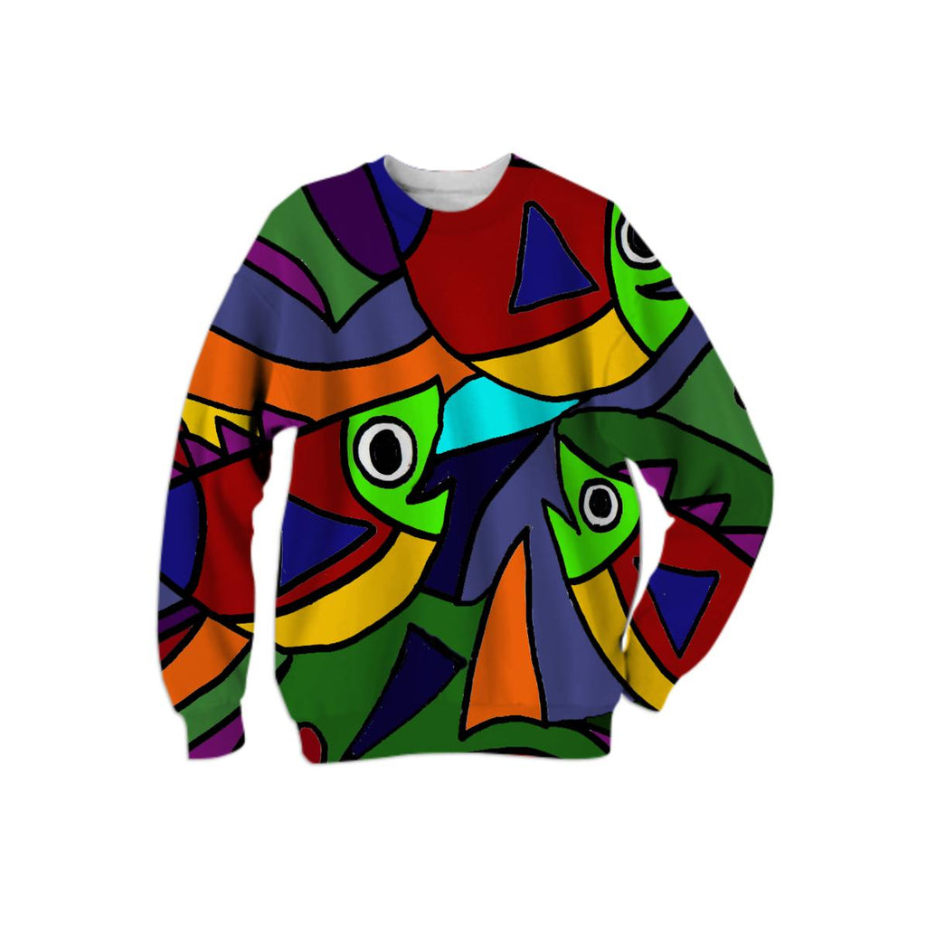 Colorful Fish Abstract Art Sweatshirt