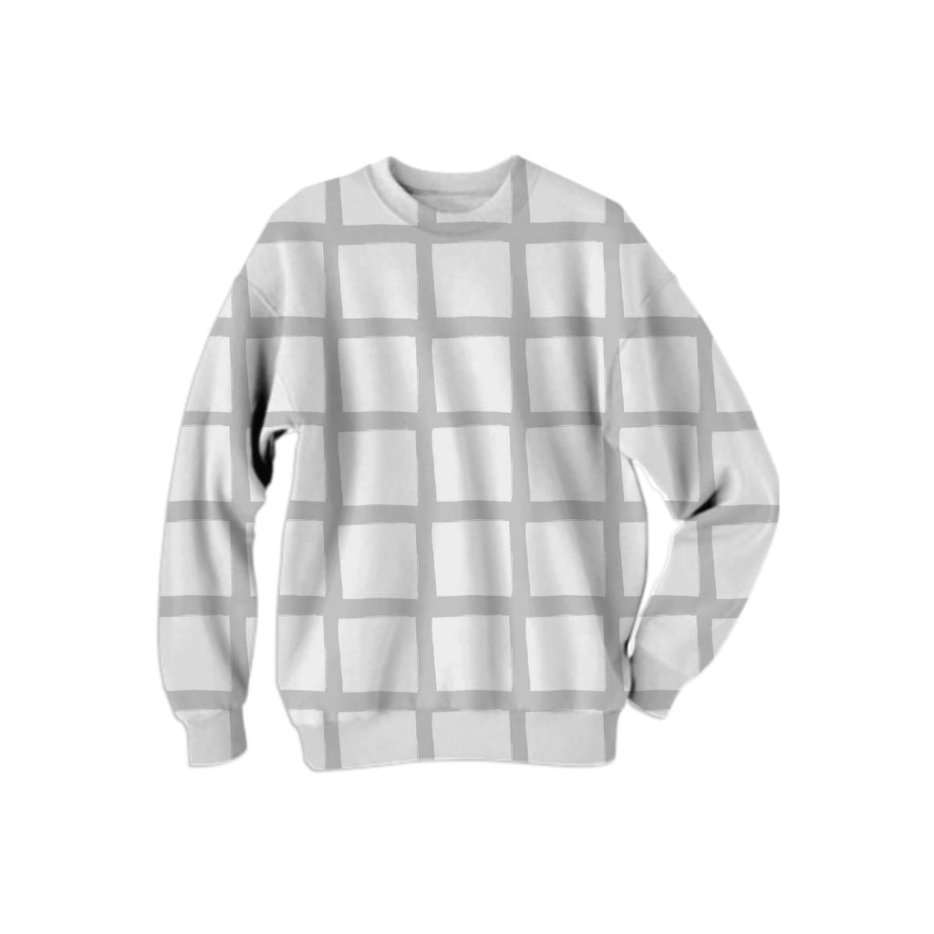 Grey and White Grid Sweatshirt