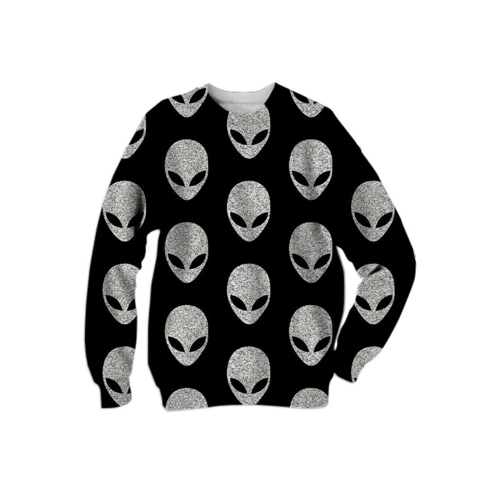 Grey Glitter Aliens Sweatshirt