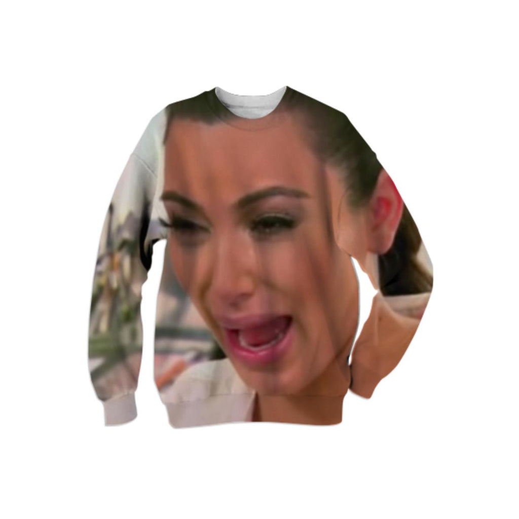 kim K crying sweatshirt