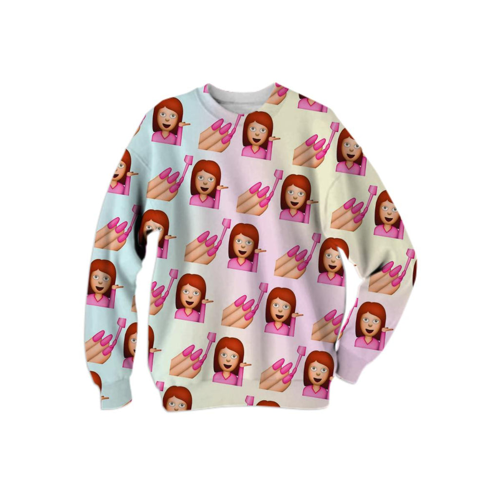 Nail Polish Lady Emoji Collage Sweatshirt