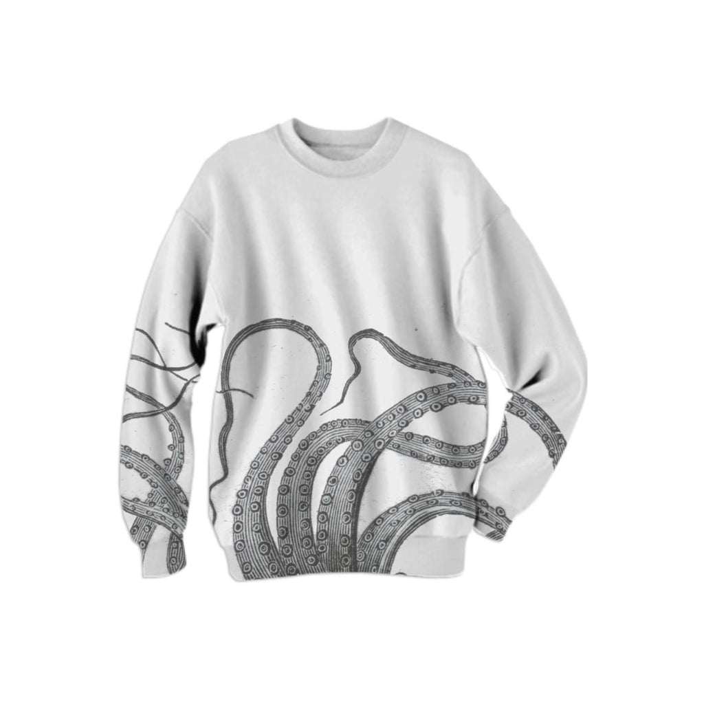 Octopus tentacles vintage kraken sea monster graphic emo goth sweatshirt