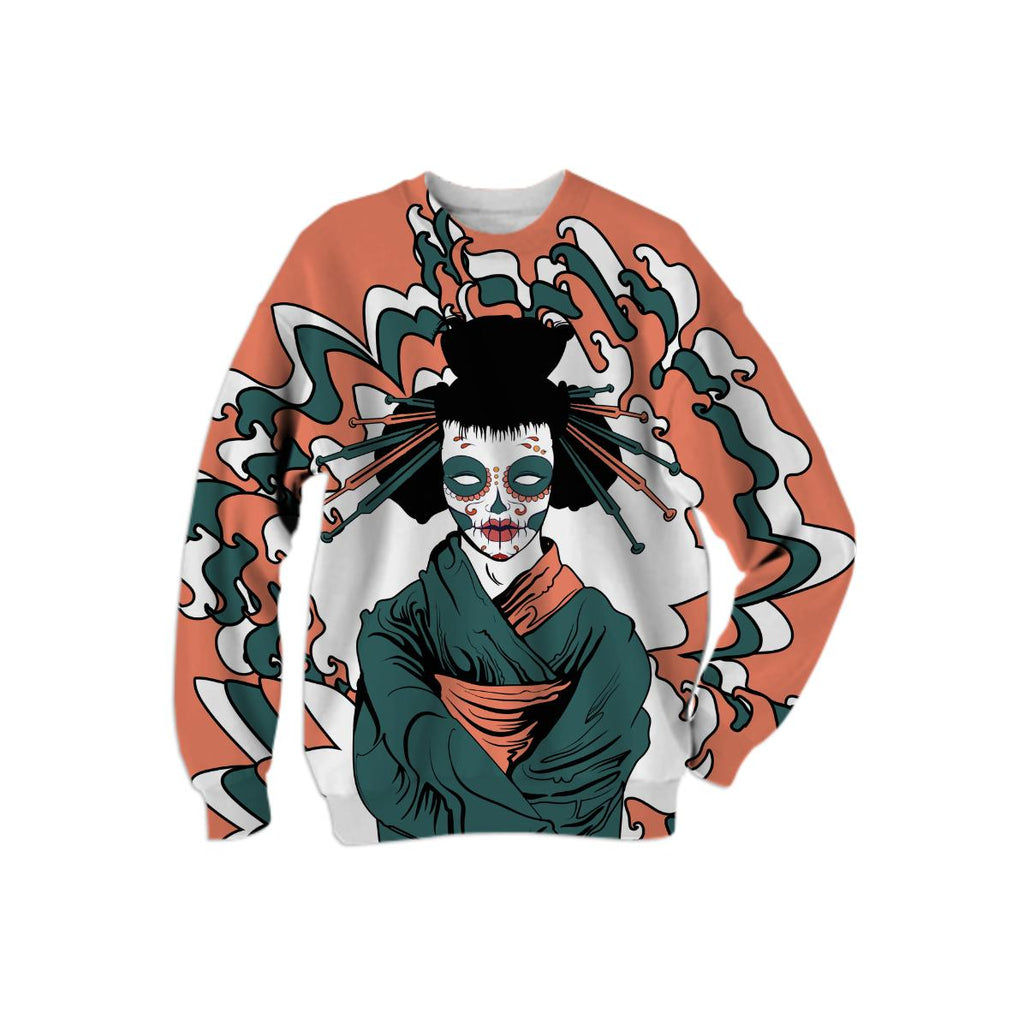 oriental style geisha zombie sweatshirt