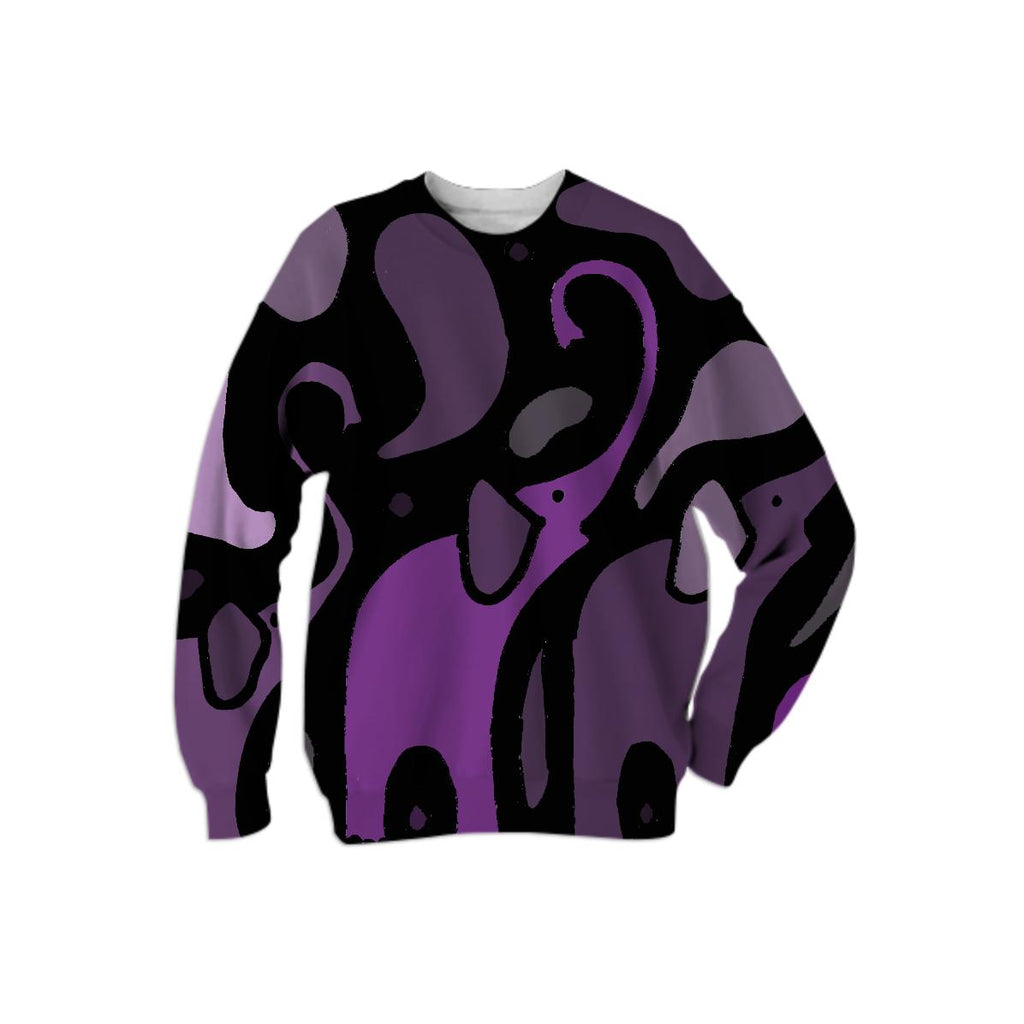 Purple Elephant Abstract Art Sweatshirt