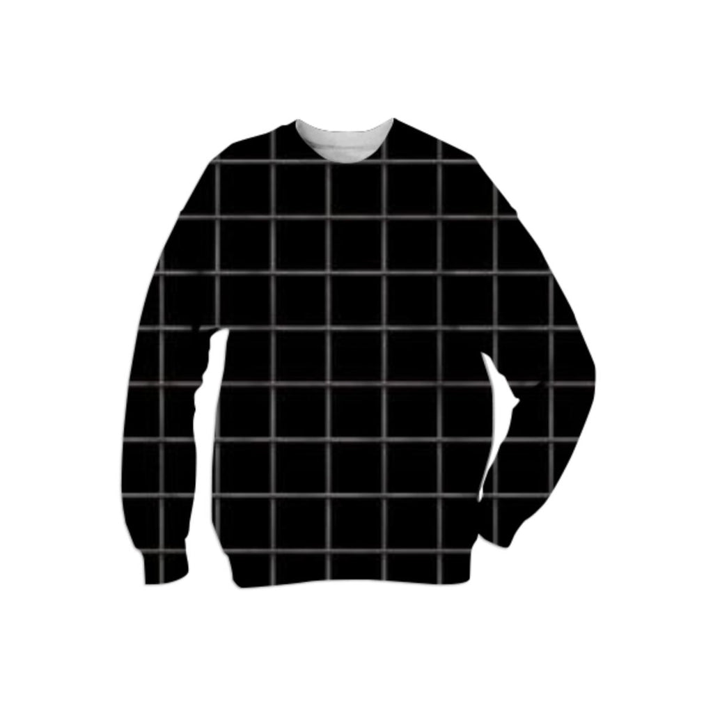 PAOM, Print All Over Me, digital print, design, fashion, style, collaboration, various-projects, various projects, Cotton Sweatshirt, Cotton-Sweatshirt, CottonSweatshirt, BLACK, GRID, autumn winter, unisex, Cotton, Tops